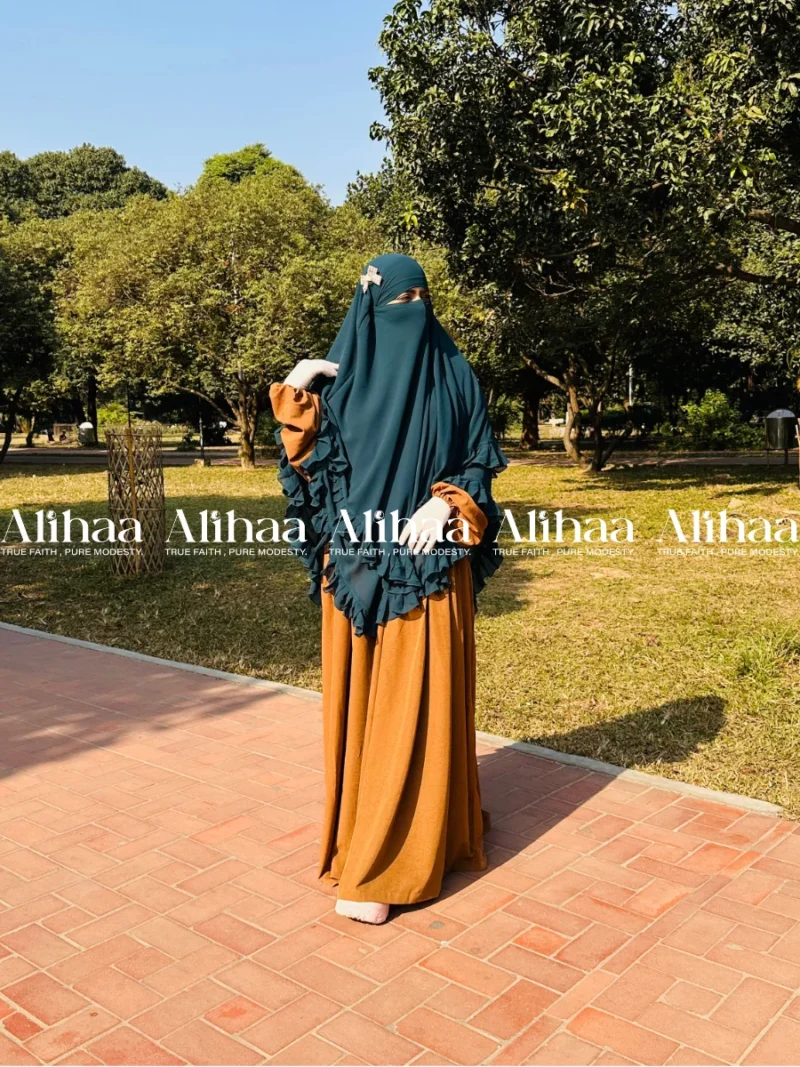 Deep Teal Hoor Khimar for Muslim Women